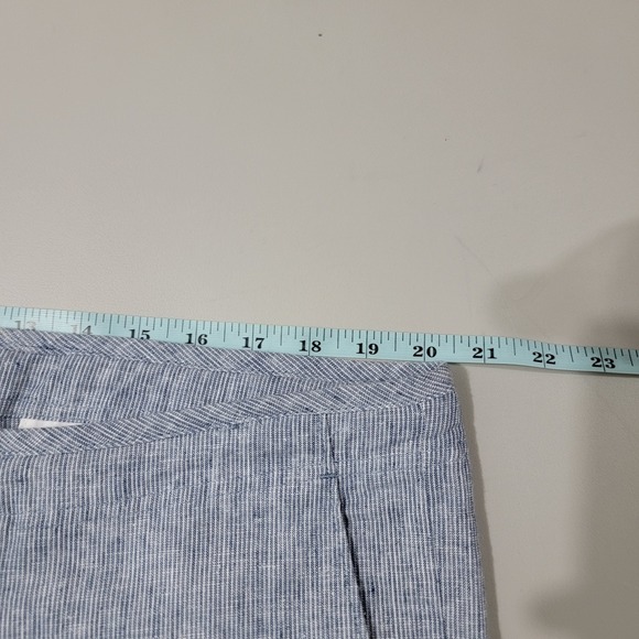 Cubavera Pants Linen Blend Flat Front Casual Mens 40X32 Blue Stripe Drawstring - Picture 8 of 12